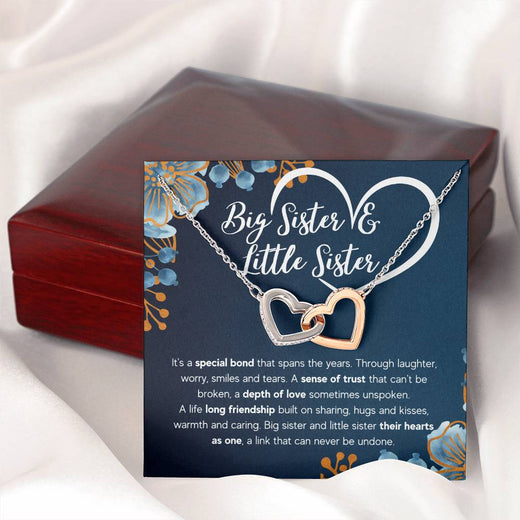 COFFRET CADEAU COLLIER DOUBLE CŒUR POUR MA SŒUR