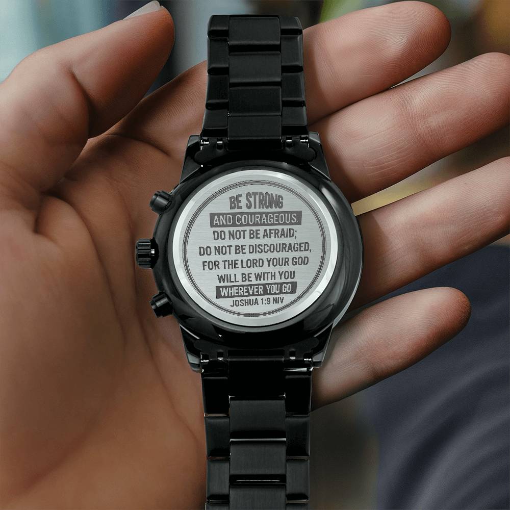 Montre pour homme, Sois fort et courageux, Josué 1:9