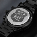 Montre Homme Gravée, On est là pour toi, Noir Charbon, Montre Cadeau