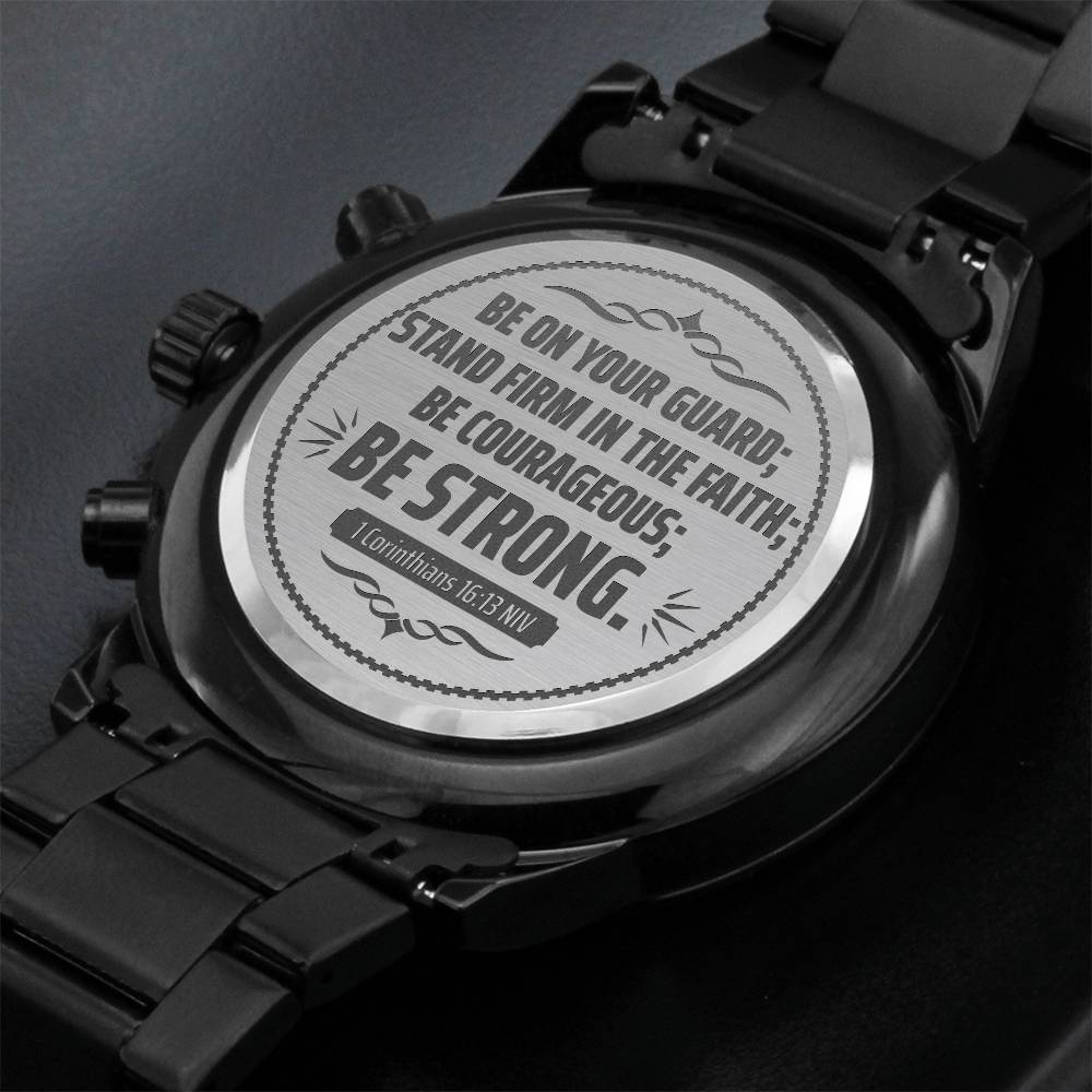 Montre pour hommes, veillez, 1 Corinthiens 16:13 NIV