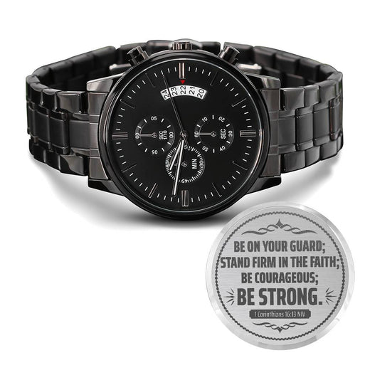 Montre pour hommes, veillez, 1 Corinthiens 16:13 NIV