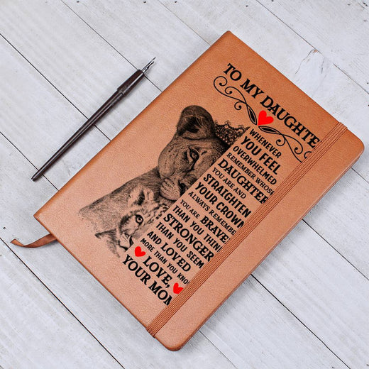À MA FILLE CARNET COURONNE LION