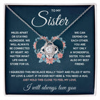POUR MA SŒUR COLLIER NŒUD D'AMOUR SERRÉ COFFRET CADEAU