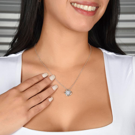 POUR MA SŒUR COLLIER NŒUD D'AMOUR SERRÉ COFFRET CADEAU