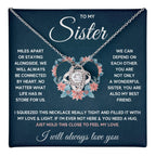 POUR MA SŒUR COLLIER NŒUD D'AMOUR SERRÉ COFFRET CADEAU