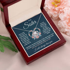 POUR MA SŒUR COLLIER NŒUD D'AMOUR SERRÉ COFFRET CADEAU