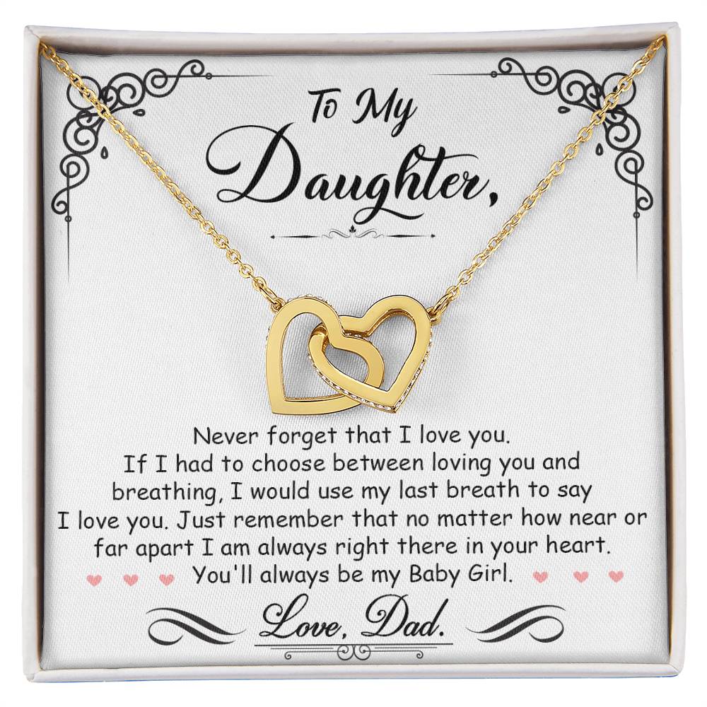 Ma petite fille - Collier cœur entrelacé