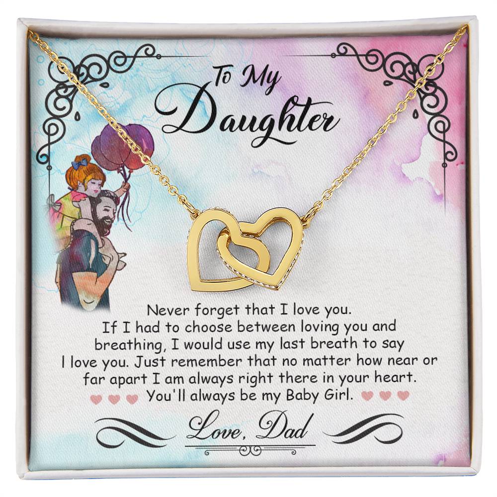 Ma petite fille - Collier Cœur Entrelacé