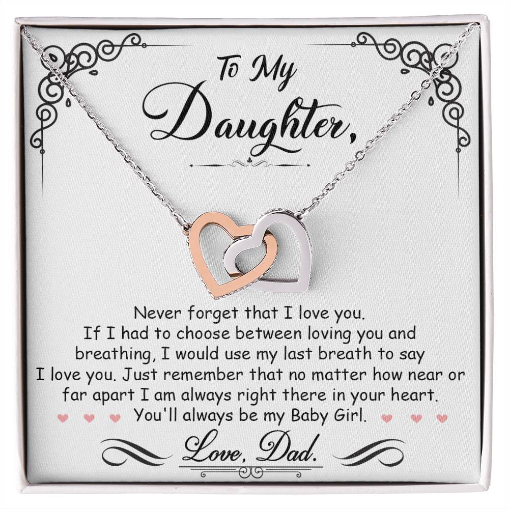 Ma petite fille - Collier cœur entrelacé