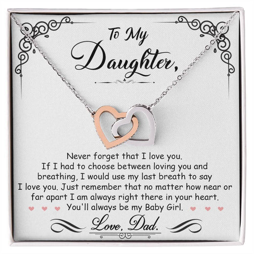 Ma petite fille - Collier cœur entrelacé
