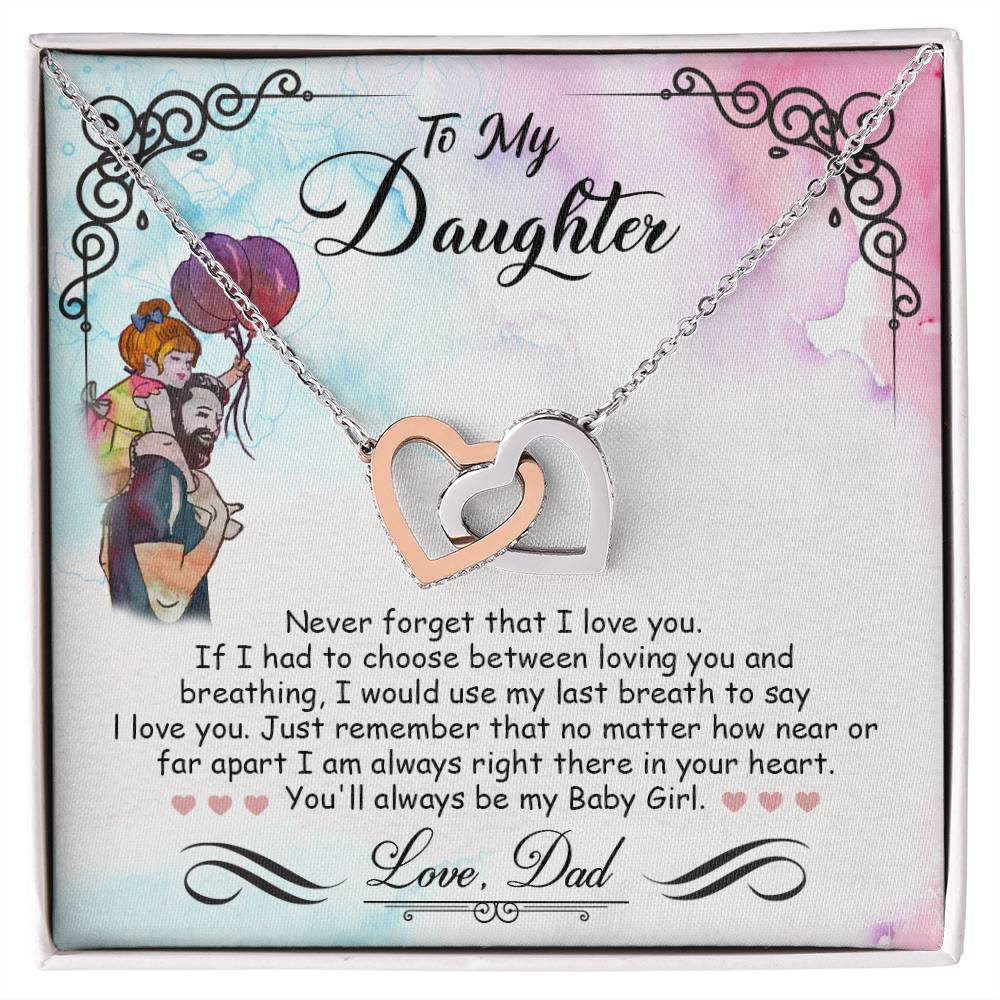 Ma petite fille - Collier Cœur Entrelacé