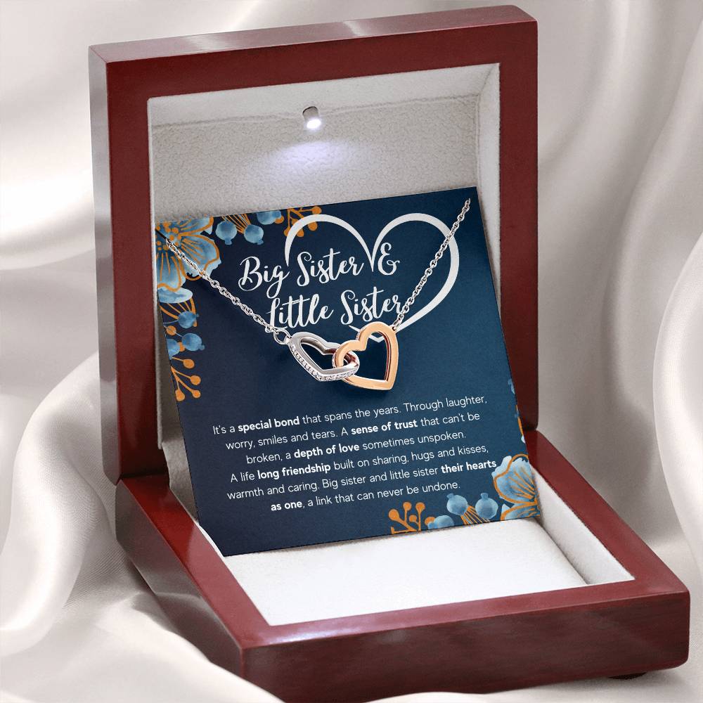 COFFRET CADEAU COLLIER DOUBLE CŒUR POUR MA SŒUR