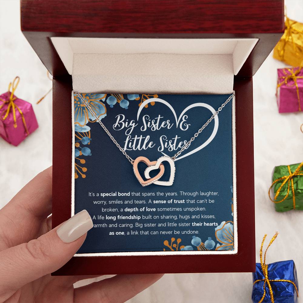 COFFRET CADEAU COLLIER DOUBLE CŒUR POUR MA SŒUR
