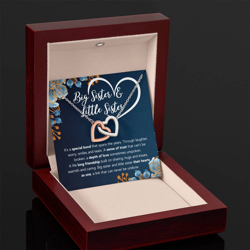COFFRET CADEAU COLLIER DOUBLE CŒUR POUR MA SŒUR