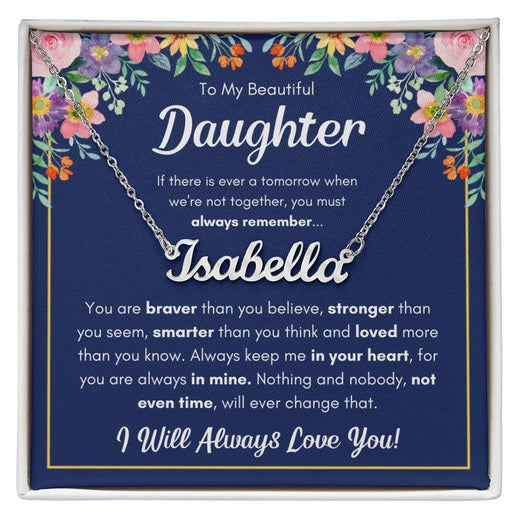 À MA FILLE COLLIER PRÉNOM COURAGEUSE COFFRET CADEAU