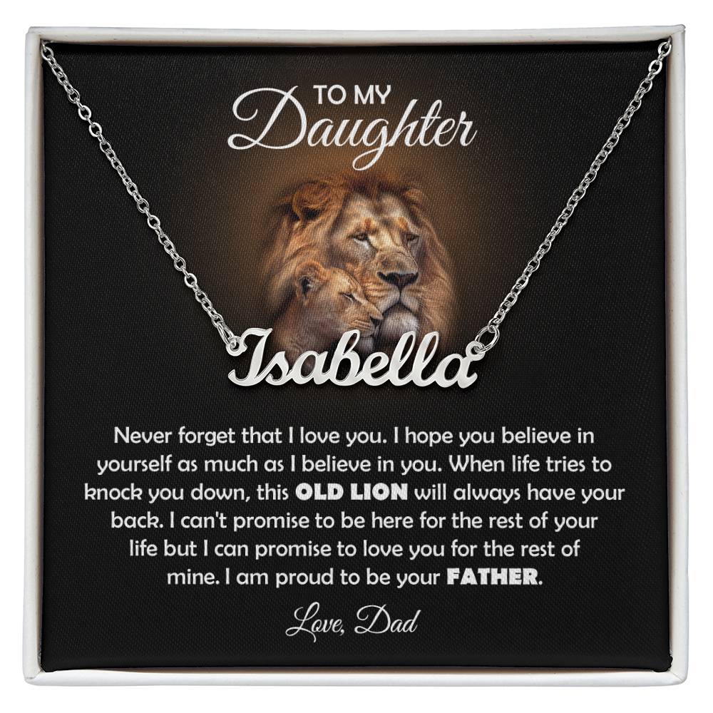 À MA FILLE COLLIER VIEUX LION EN CADEAU