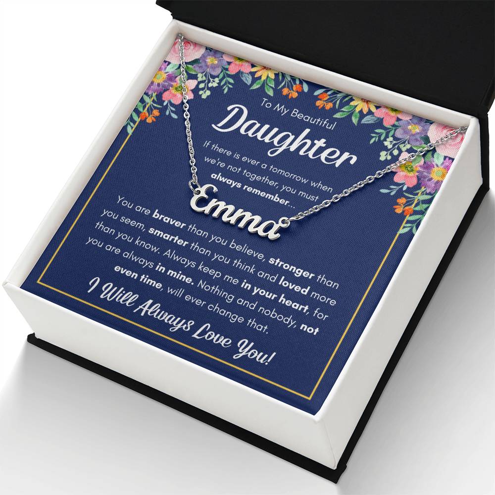 À MA FILLE COLLIER PRÉNOM COURAGEUSE COFFRET CADEAU