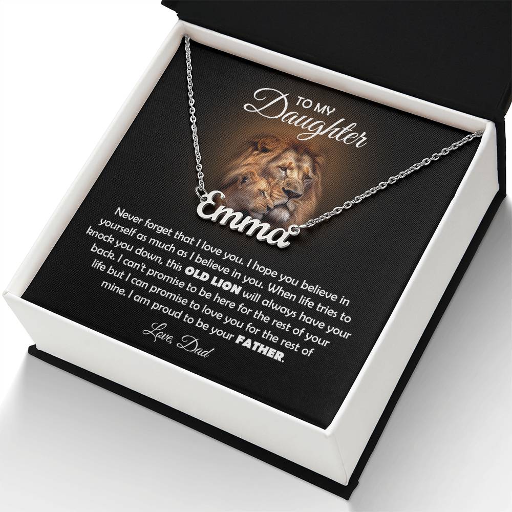 À MA FILLE COLLIER VIEUX LION EN CADEAU
