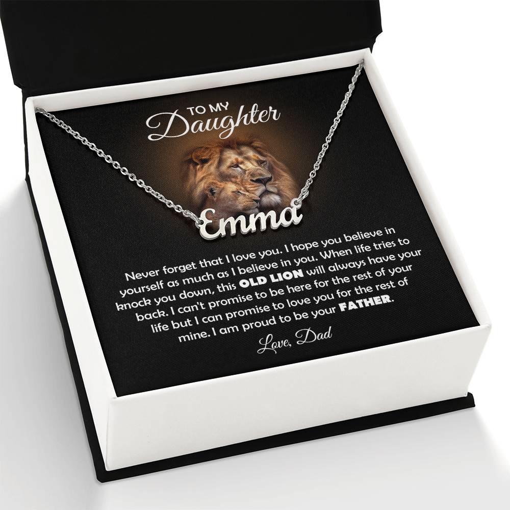 À MA FILLE COLLIER VIEUX LION EN CADEAU