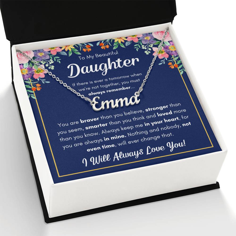 À MA FILLE COLLIER PRÉNOM COURAGEUSE COFFRET CADEAU