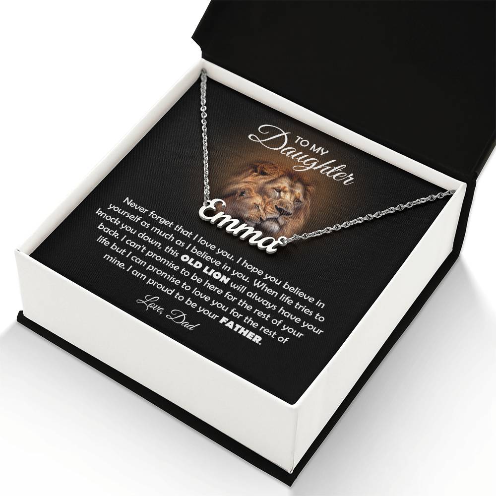 À MA FILLE COLLIER VIEUX LION EN CADEAU