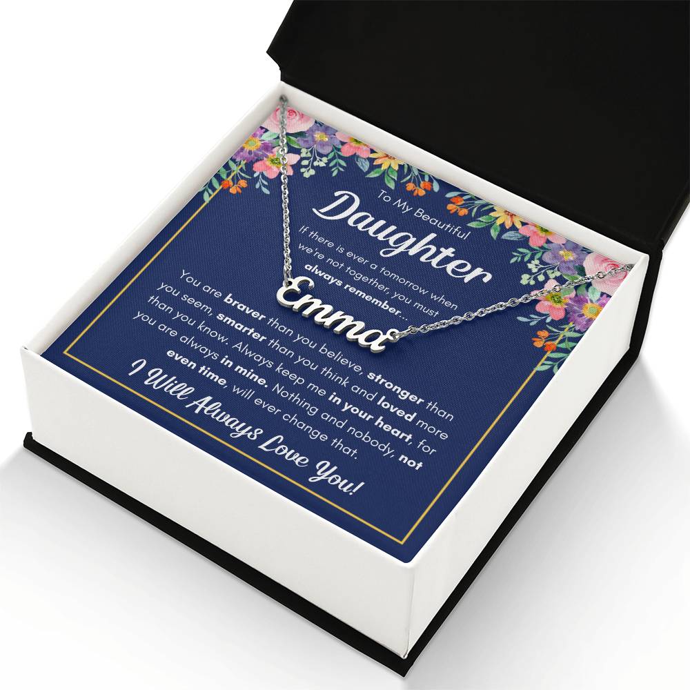 À MA FILLE COLLIER PRÉNOM COURAGEUSE COFFRET CADEAU