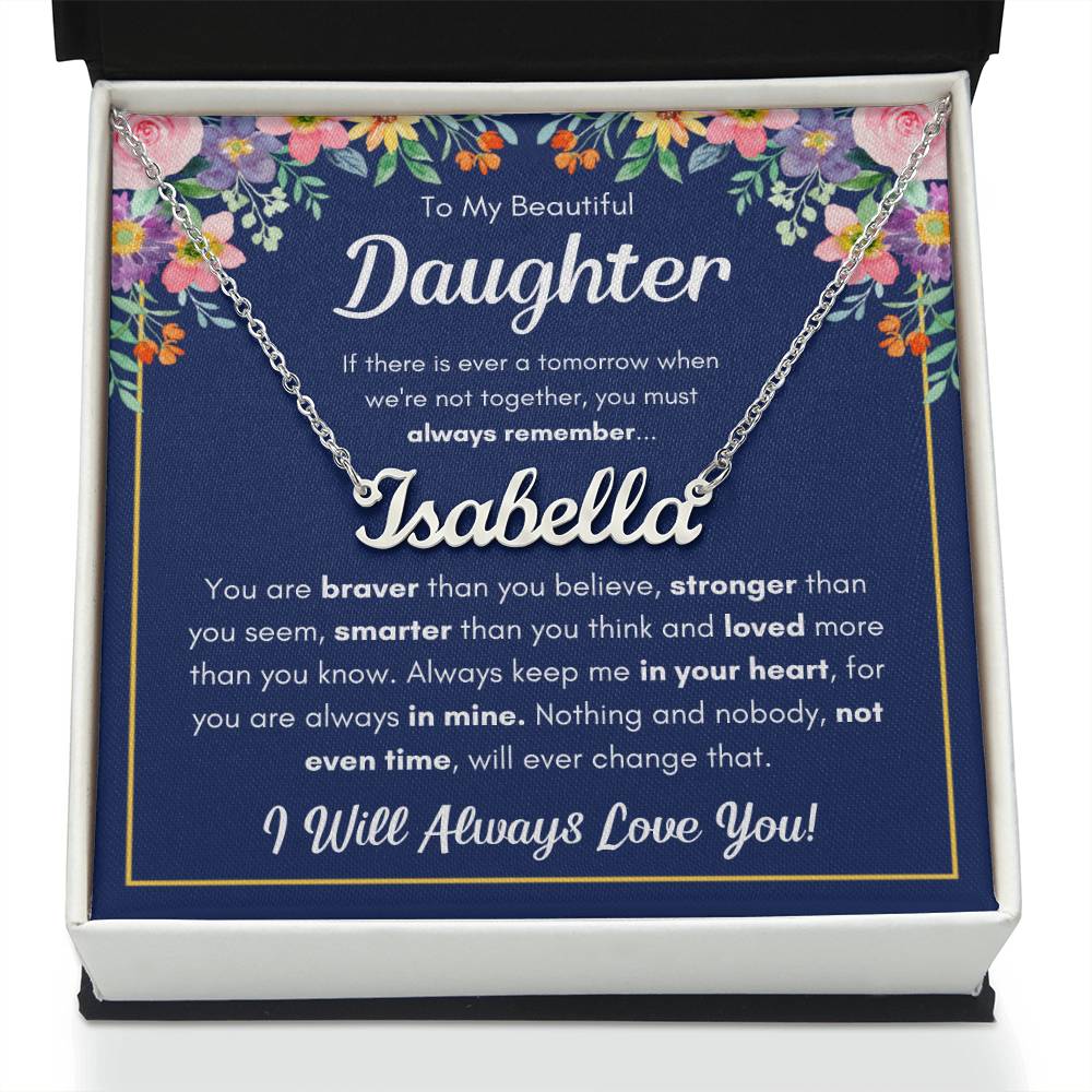 À MA FILLE COLLIER PRÉNOM COURAGEUSE COFFRET CADEAU