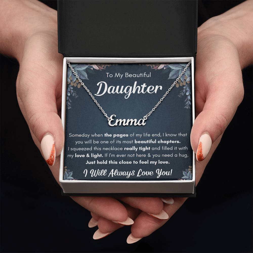 À MA FILLE COLLIER PRÉNOM SERRE CADEAU