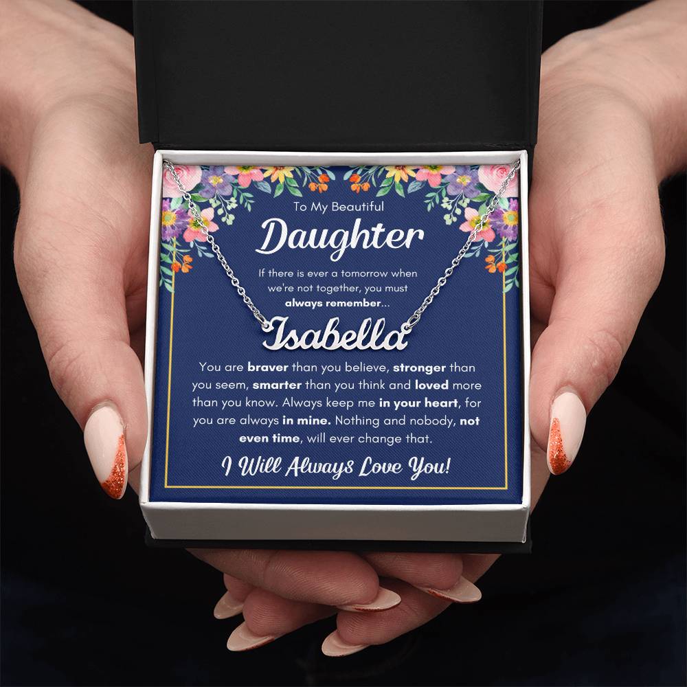 À MA FILLE COLLIER PRÉNOM COURAGEUSE COFFRET CADEAU
