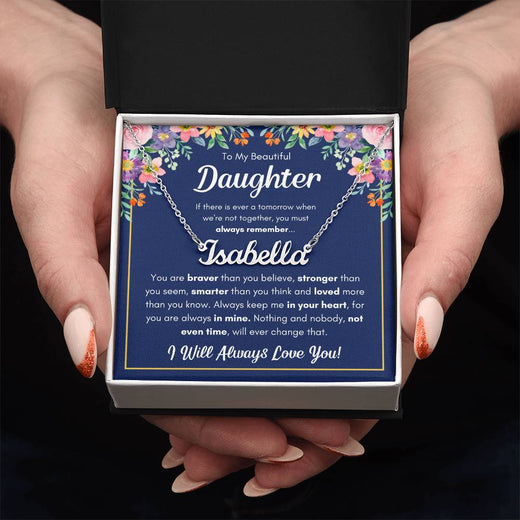 À MA FILLE COLLIER PRÉNOM COURAGEUSE COFFRET CADEAU