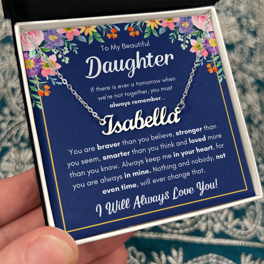 À MA FILLE COLLIER PRÉNOM COURAGEUSE COFFRET CADEAU