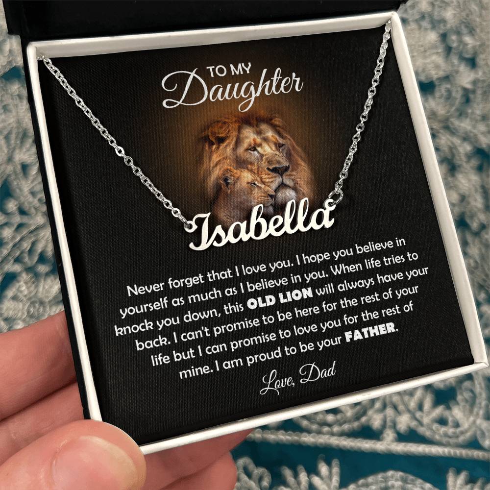 À MA FILLE COLLIER VIEUX LION EN CADEAU
