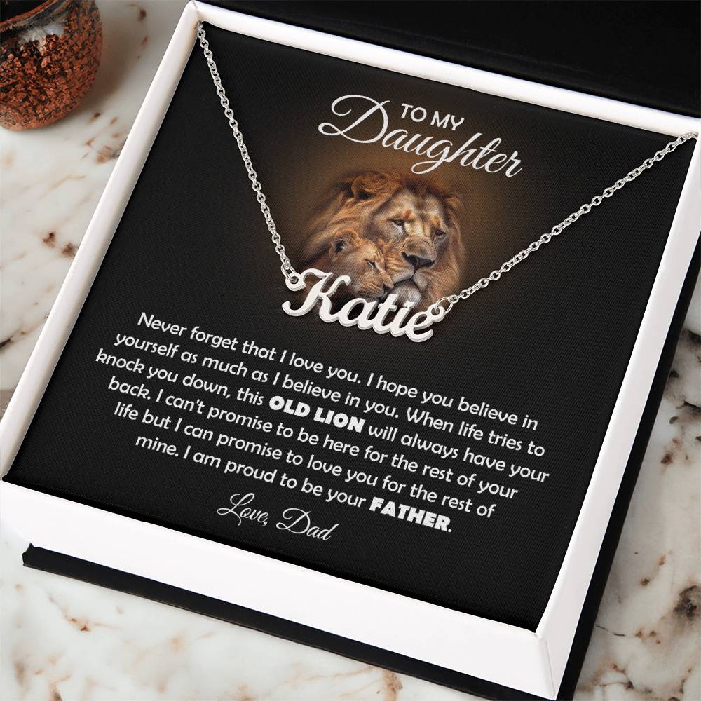 À MA FILLE COLLIER VIEUX LION EN CADEAU
