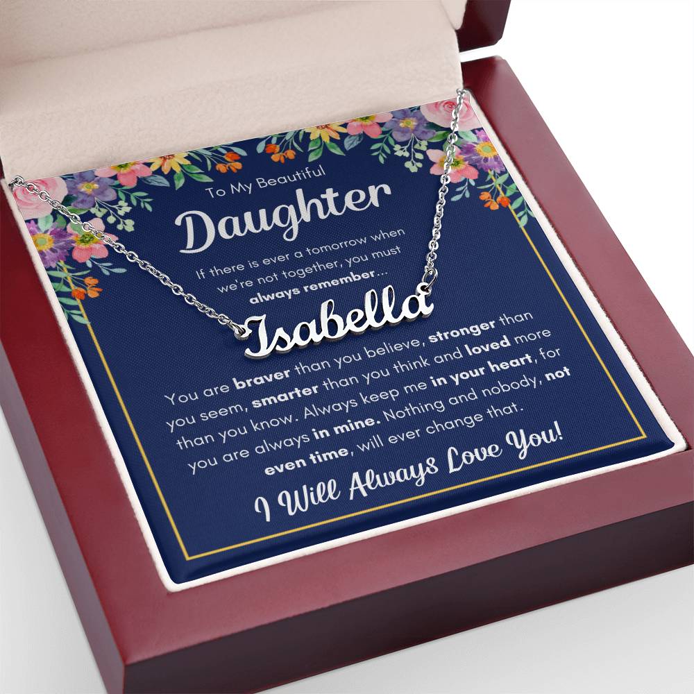 À MA FILLE COLLIER PRÉNOM COURAGEUSE COFFRET CADEAU
