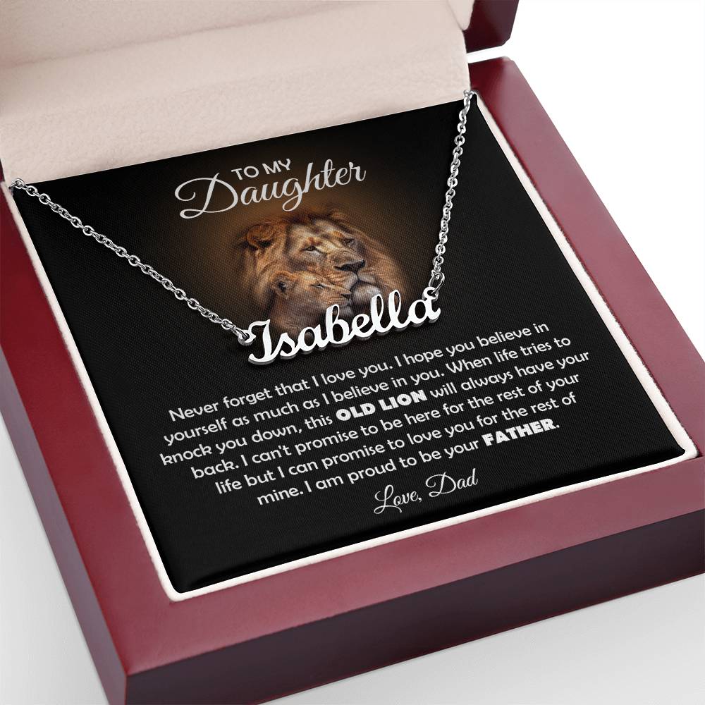 À MA FILLE COLLIER VIEUX LION EN CADEAU