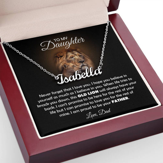 À MA FILLE COLLIER VIEUX LION EN CADEAU