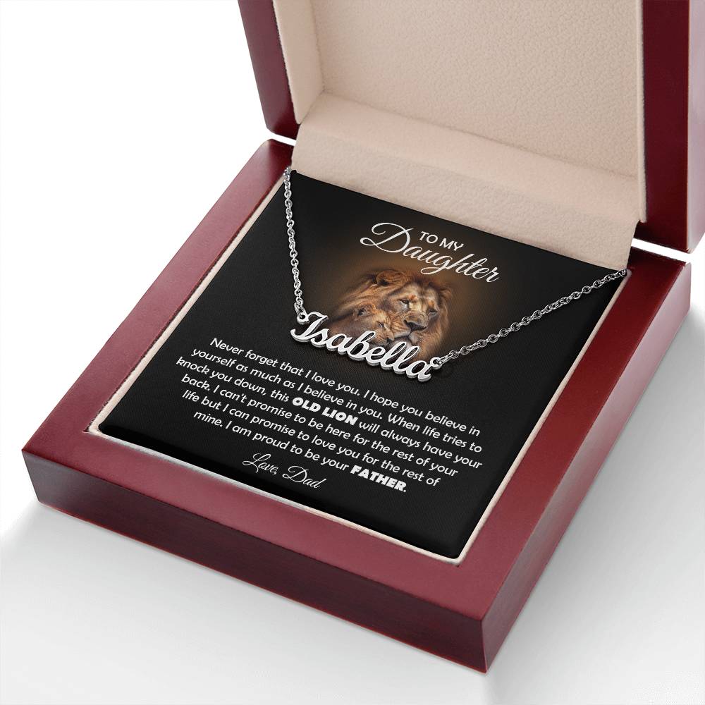 À MA FILLE COLLIER VIEUX LION EN CADEAU