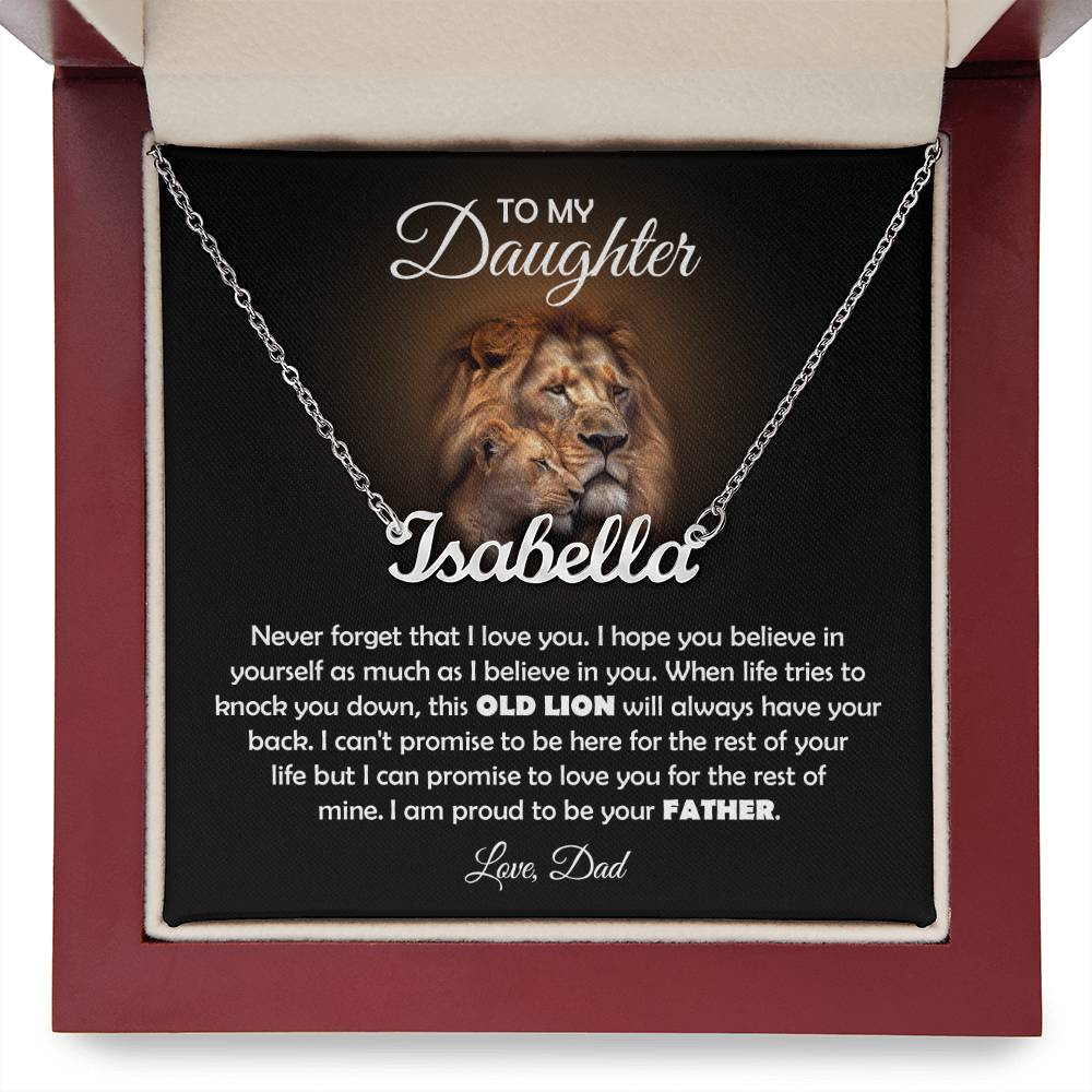 À MA FILLE COLLIER VIEUX LION EN CADEAU