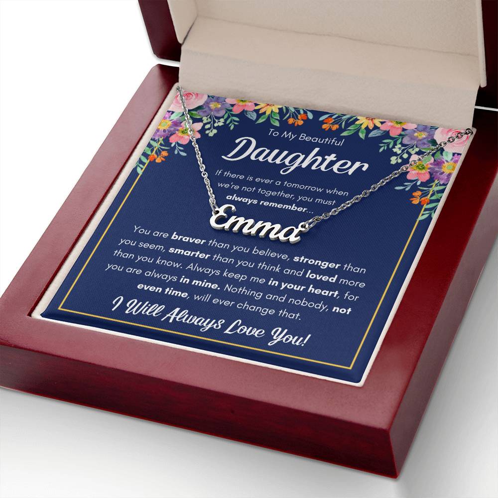 À MA FILLE COLLIER PRÉNOM COURAGEUSE COFFRET CADEAU