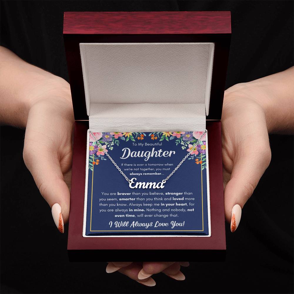 TO MY DAUGHTER BRAVER NAME NECKLACE GIFT SET