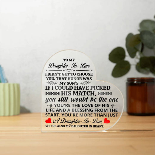 À MA BELLE-FILLE HONOR HEART PLAQUE EN ACRYLIQUE