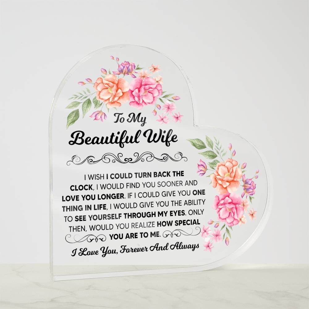 PLAQUE CŒUR EN ACRYLIQUE POUR MA MAGNIFIQUE ÉPOUSE