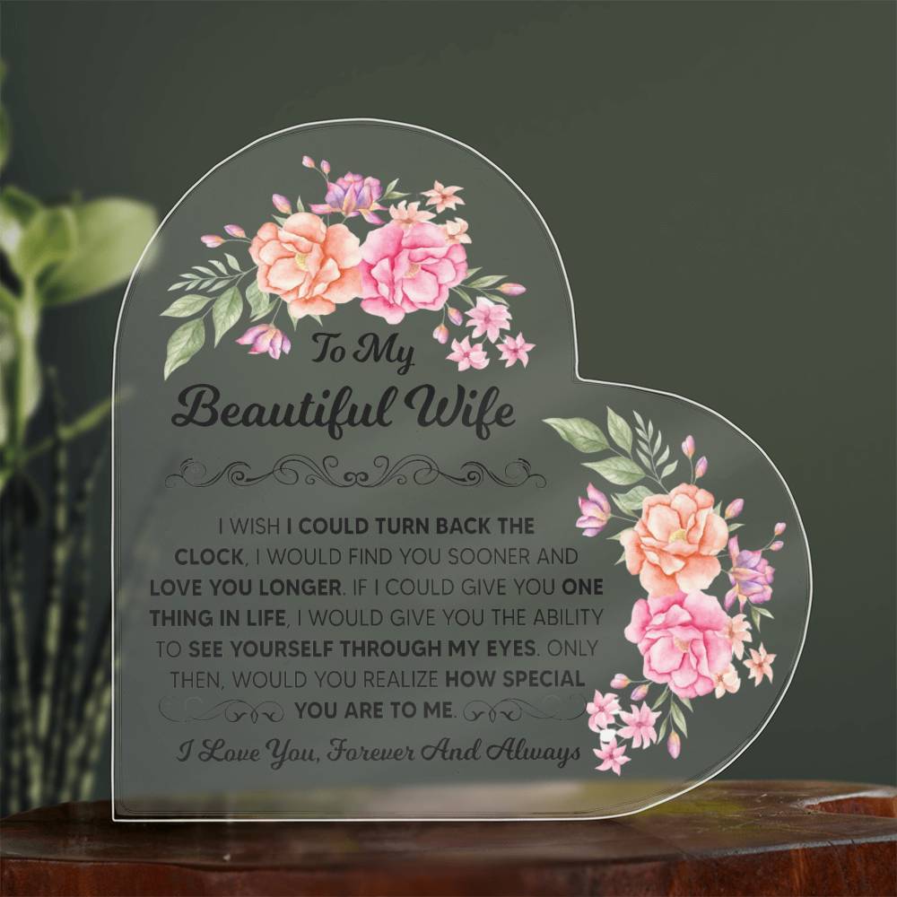 PLAQUE CŒUR EN ACRYLIQUE POUR MA MAGNIFIQUE ÉPOUSE