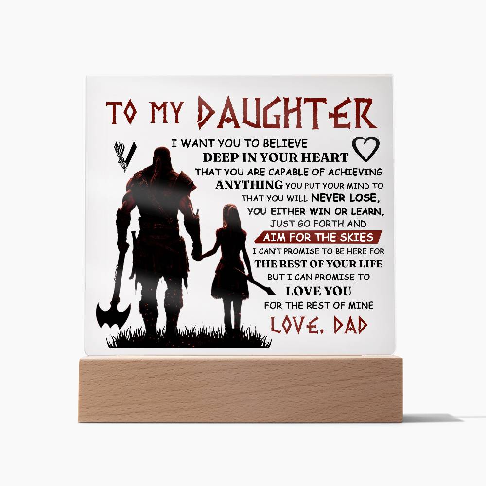 TO MY DAUGHTER VIKING SQUARE ACRYLIC PLAQUE