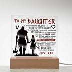 À MA FILLE PLAQUE VIKING CARRÉE EN ACRYLIQUE
