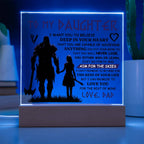 À MA FILLE PLAQUE VIKING CARRÉE EN ACRYLIQUE