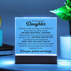 TO MY DAUGHTER CHAPITRES PLAQUE CARRÉE