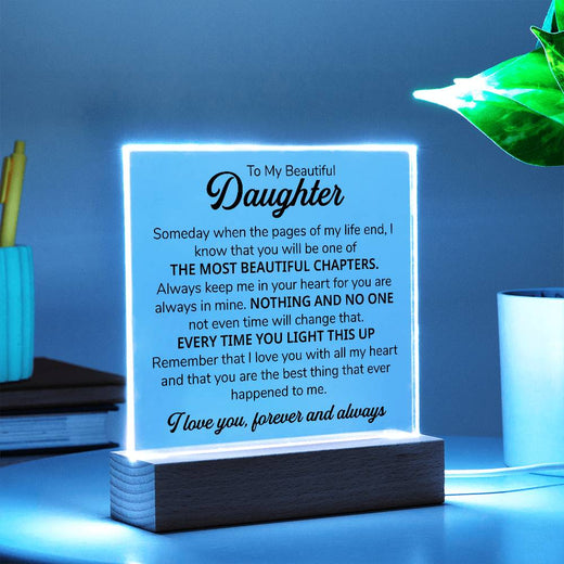 TO MY DAUGHTER CHAPITRES PLAQUE CARRÉE
