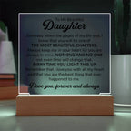 TO MY DAUGHTER CHAPITRES PLAQUE CARRÉE