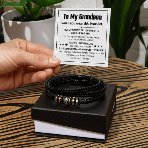 Je t'aime pour toujours À mon petit-fils Bracelet Crois profondément